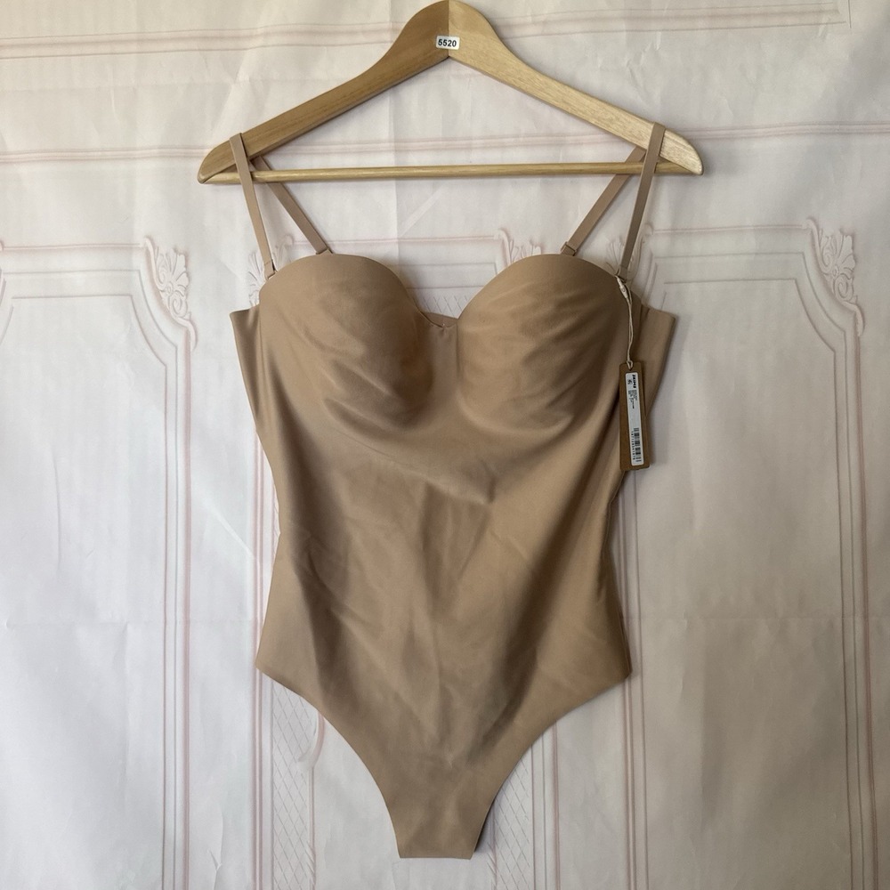 Skims Underwire Body Molded Thong Bodysuit Size Large Clay NWT read